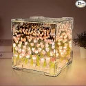 Diy Tulips Cube Mirror Lamp Tulip Night Light Decorative Tulip Nights Lamp