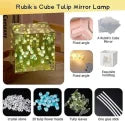 Diy Tulips Cube Mirror Lamp Tulip Night Light Decorative Tulip Nights Lamp